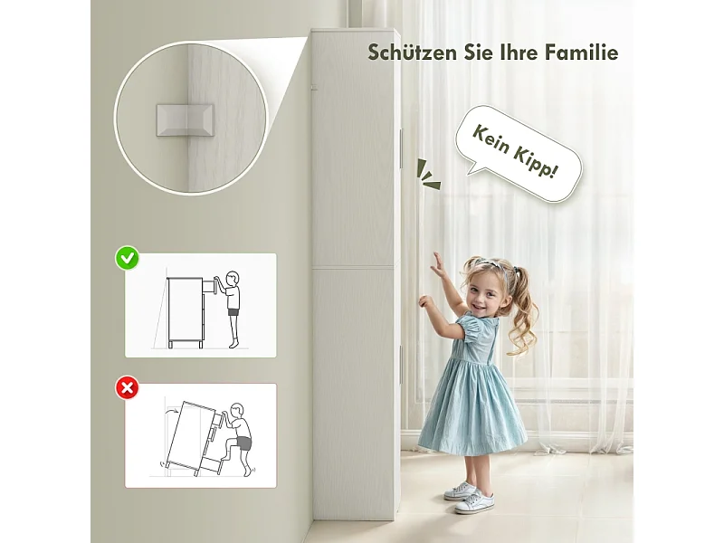 Armoire de salle de bain, design moderne, bois, blanc (40x35x180 cm)