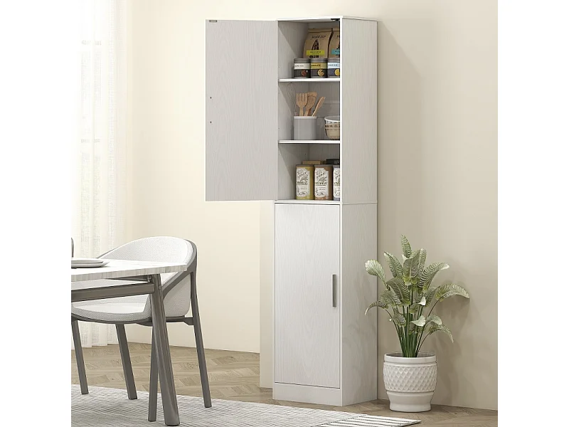 Armoire de salle de bain, design moderne, bois, blanc (40x35x180 cm)