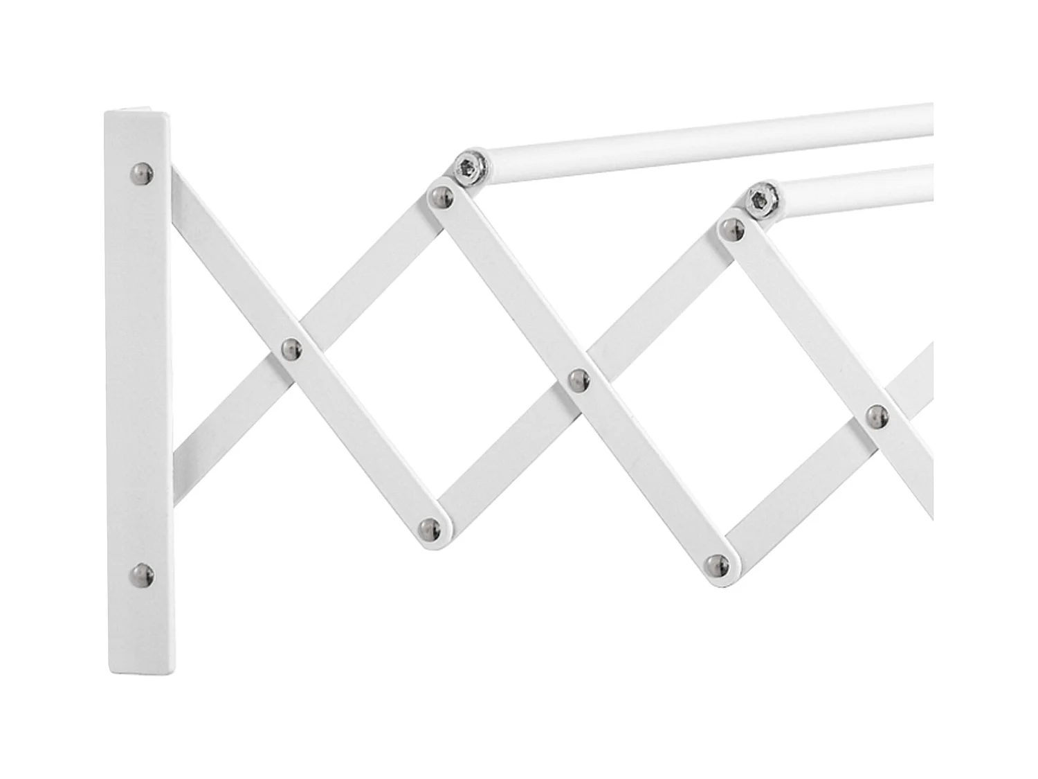 Étendoir mural pliable, gain de place, métal blanc, robuste et résistant (63.5x60x20cm)