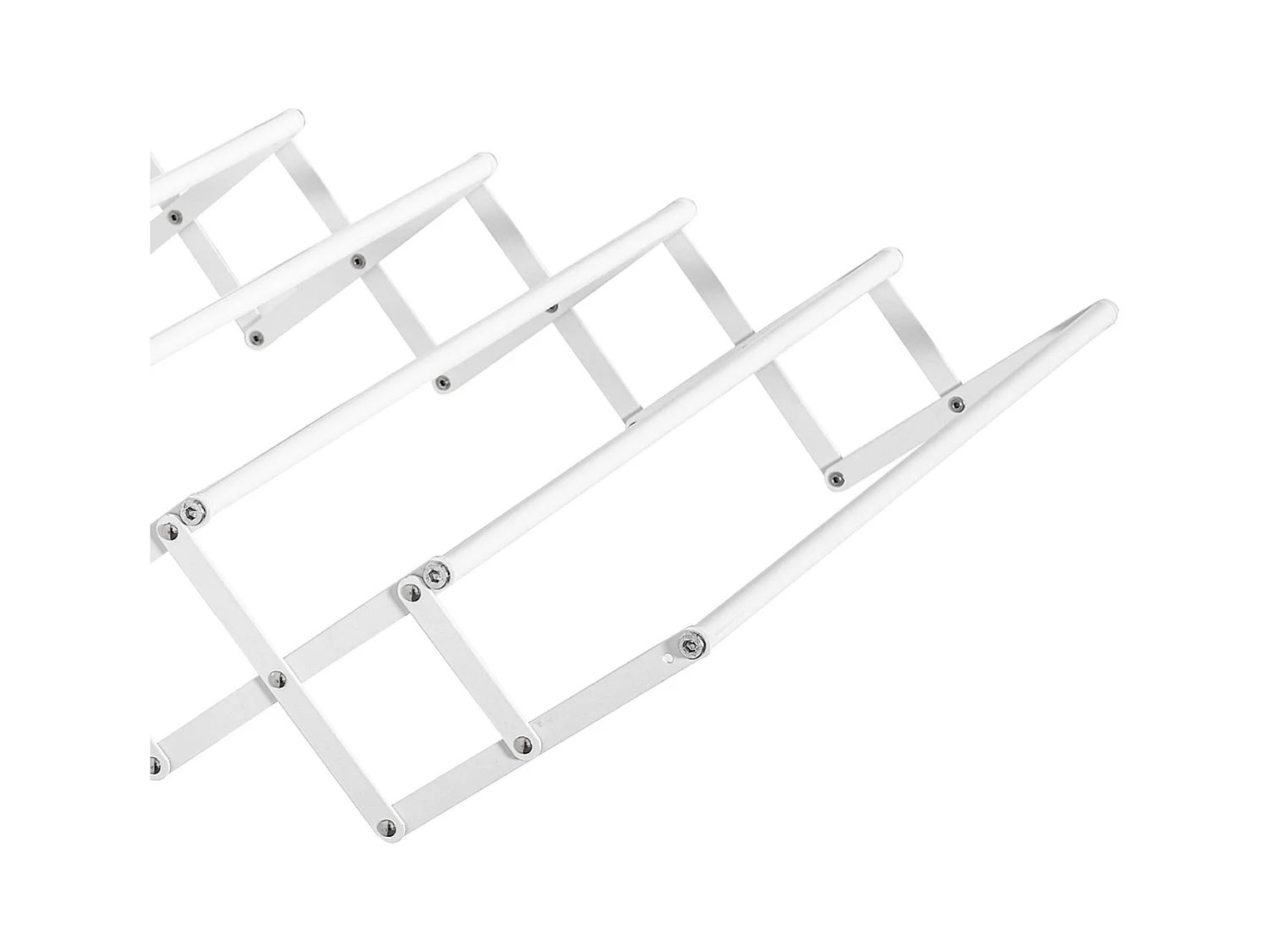 Étendoir mural pliable, gain de place, métal blanc, robuste et résistant (63.5x60x20cm)