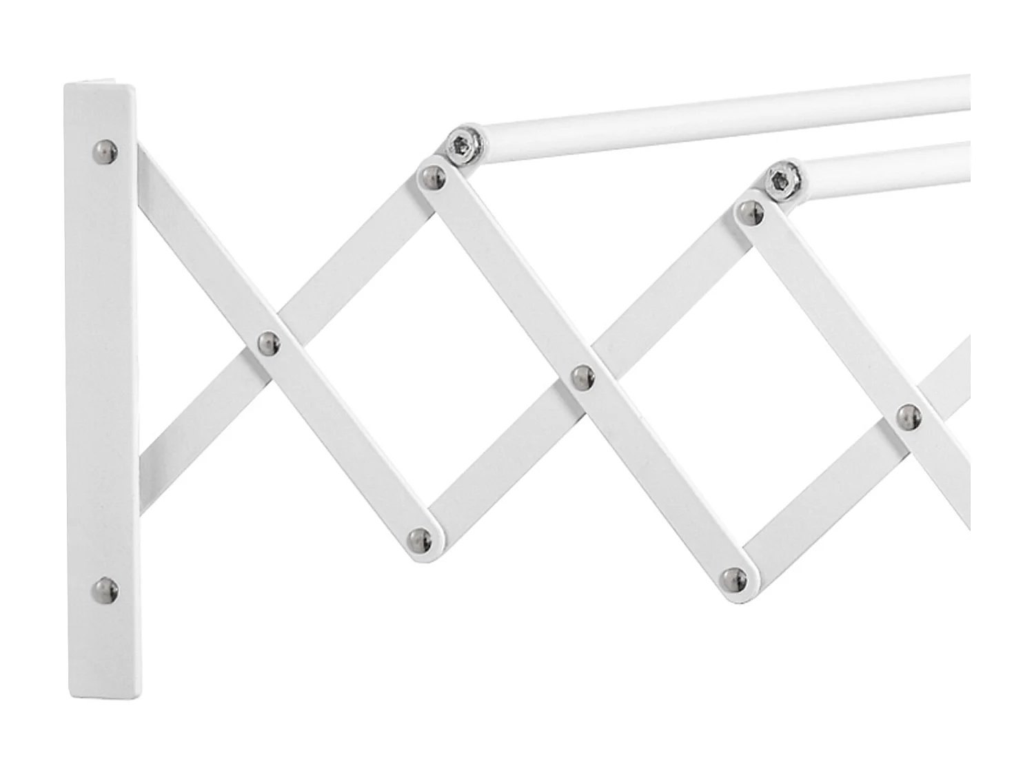 Étendoir mural pliable, gain de place, métal blanc, robuste et résistant (63.5x60x20cm)