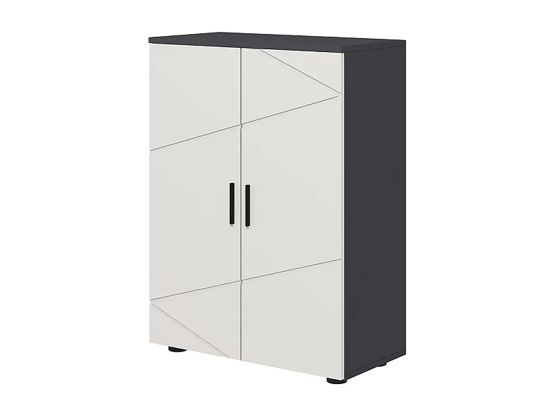 Mueble de baño de doble puerta, estantes regulables, madera de melamina, gris claro y oscuro, práctico y espacioso (60x30x82cm)