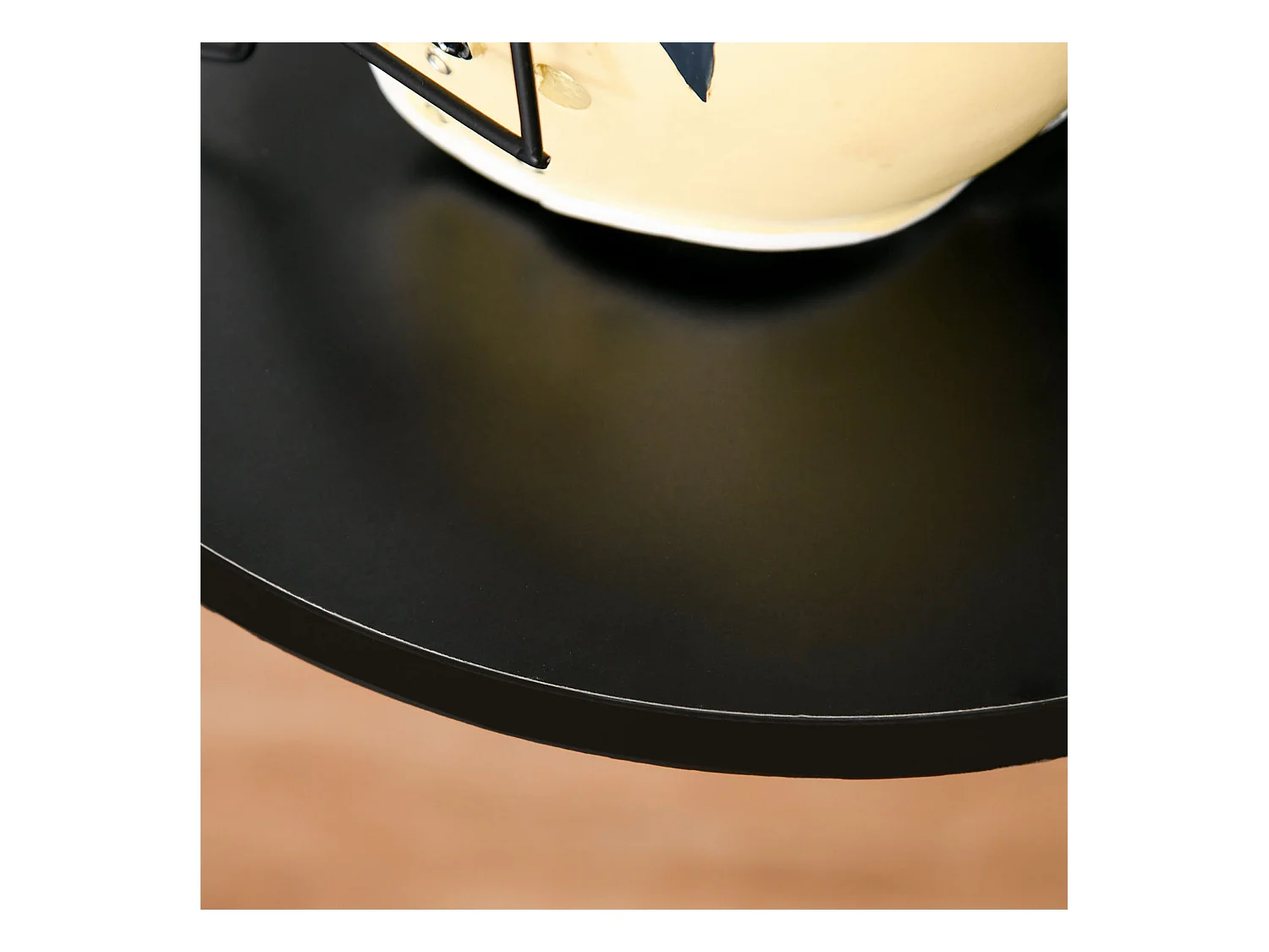 Porte-manteau sur pied élégant, structure métal et MDF, noir, design scandinave stable (45x45x180cm)