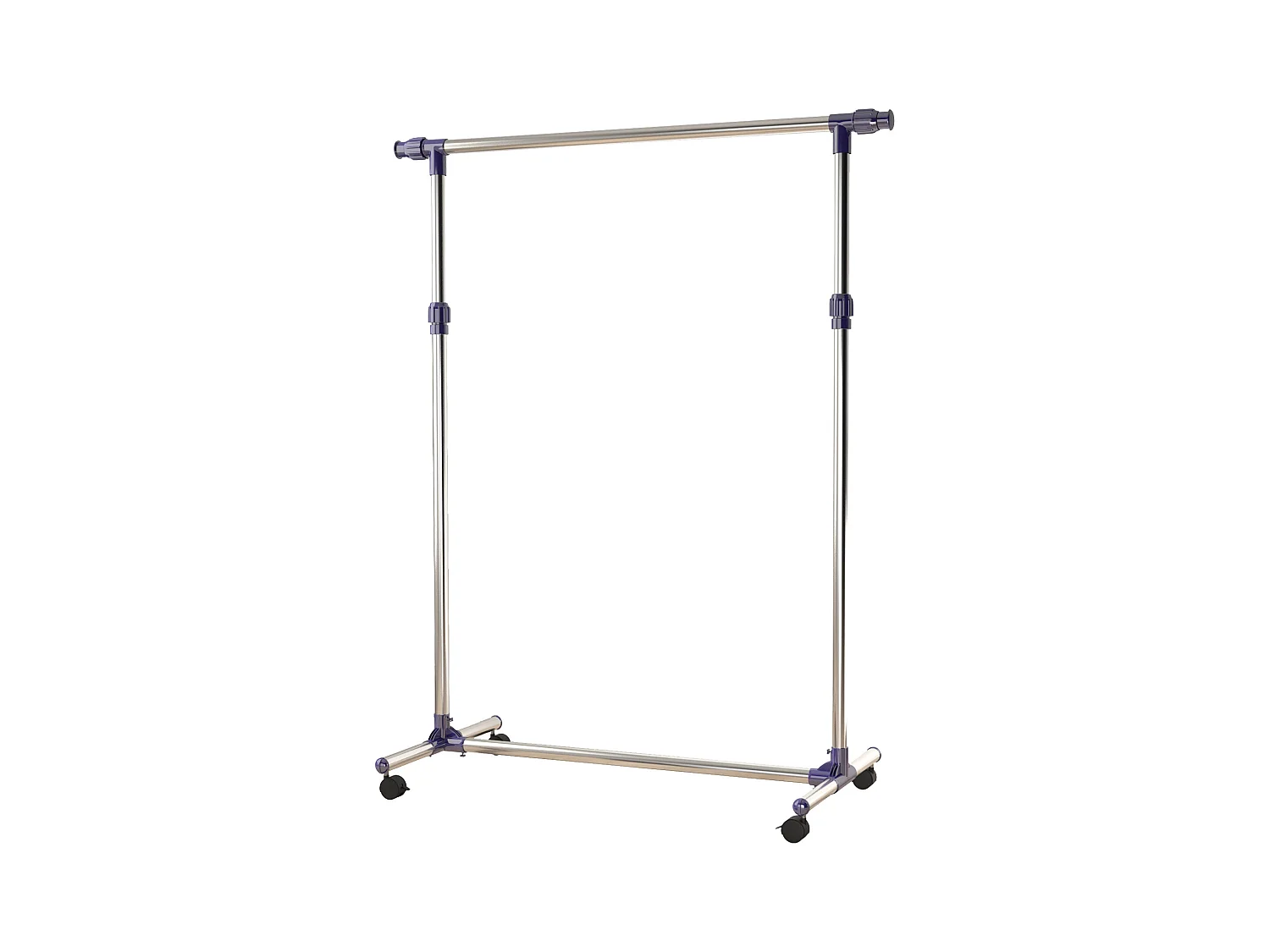 Porte-vêtements avec roulettes, ajustable en hauteur et largeur, acier inoxydable, argenté (86-160x45x95-170 cm)