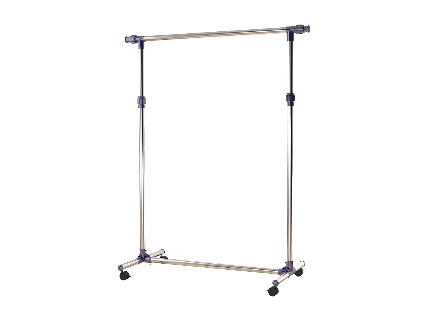 Porte-vêtements avec roulettes, ajustable en hauteur et largeur, acier inoxydable, argenté (86-160x45x95-170 cm)