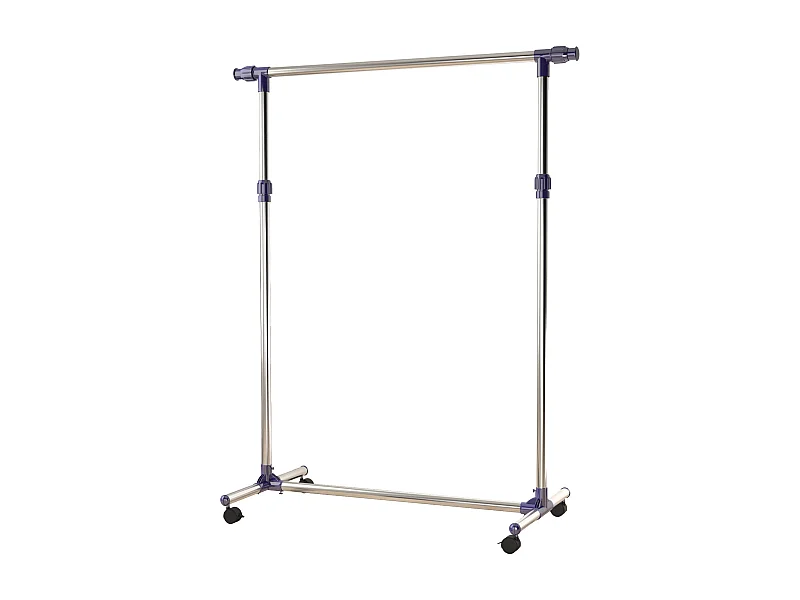 Porte-vêtements avec roulettes, ajustable en hauteur et largeur, acier inoxydable, argenté (86-160x45x95-170 cm)