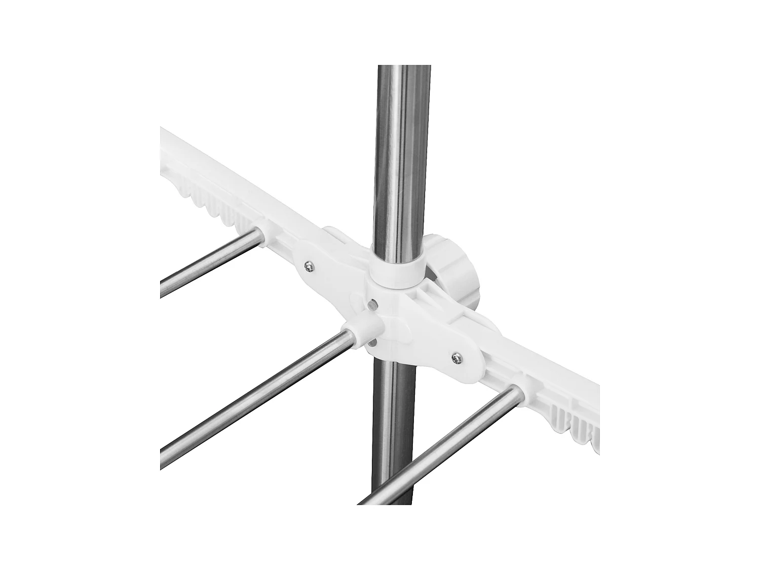 Séchoir à linge mobile, 2 niveaux, avec ailes rabattables, acier inoxydable, argenté (136.5x55x154 cm)