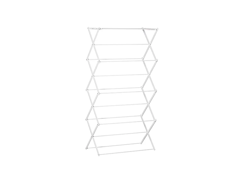 Opvouwbare wasdroger met 8 niveaus, metaal en kunststof, wit (74x35x144 cm)