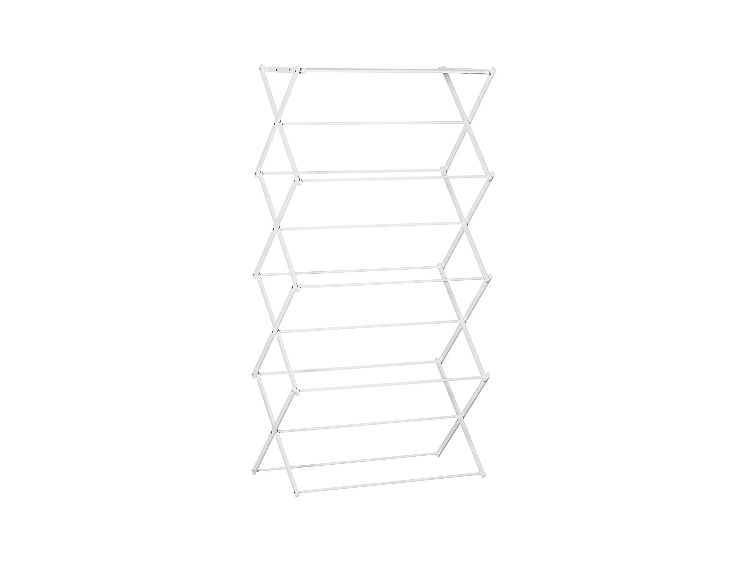 Opvouwbare wasdroger met 8 niveaus, metaal en kunststof, wit (74x35x144 cm)