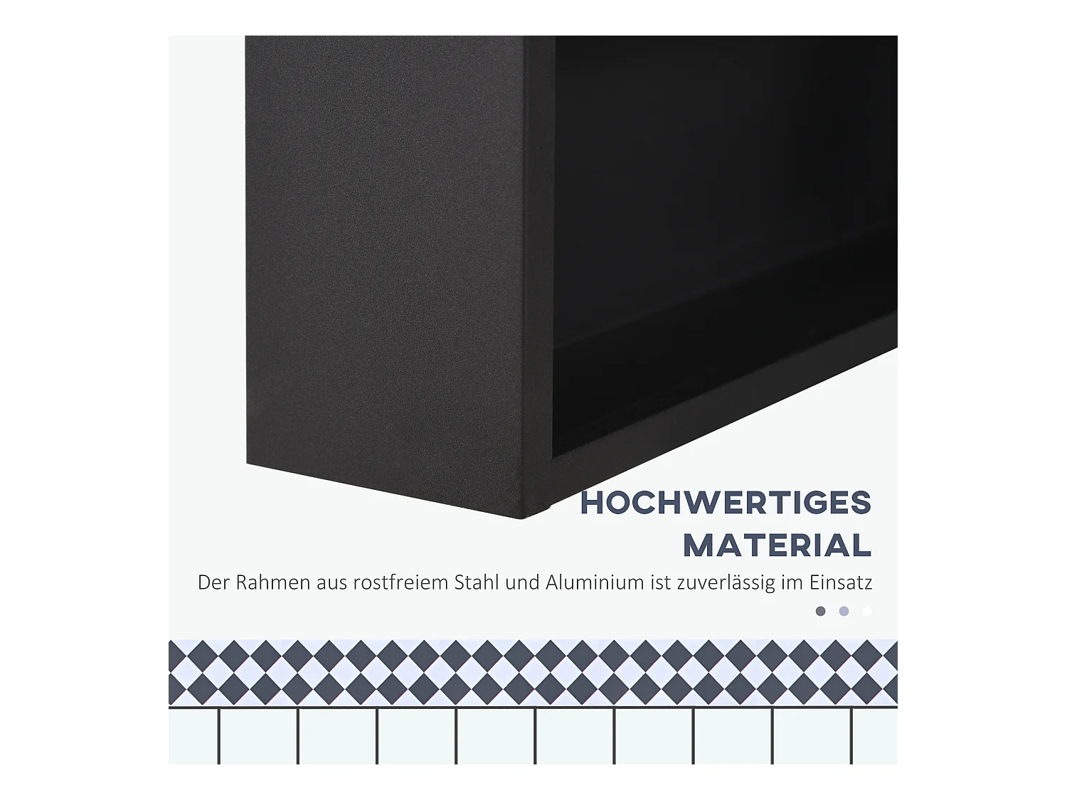 Armoire murale avec miroir, 3 étagères, acier noir, design moderne (40x15x60cm)