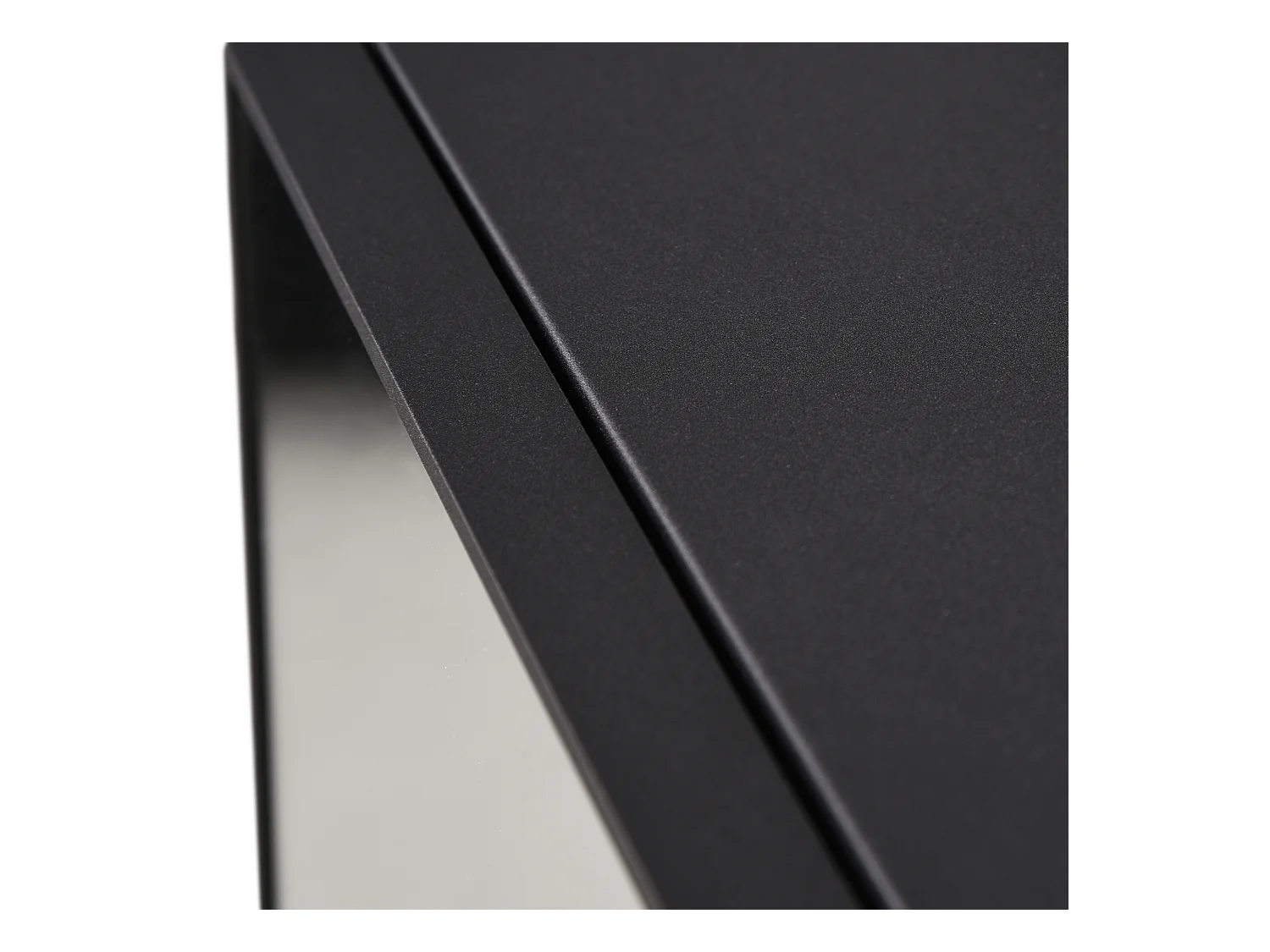 Armoire murale avec miroir, 3 étagères, acier noir, design moderne (40x15x60cm)