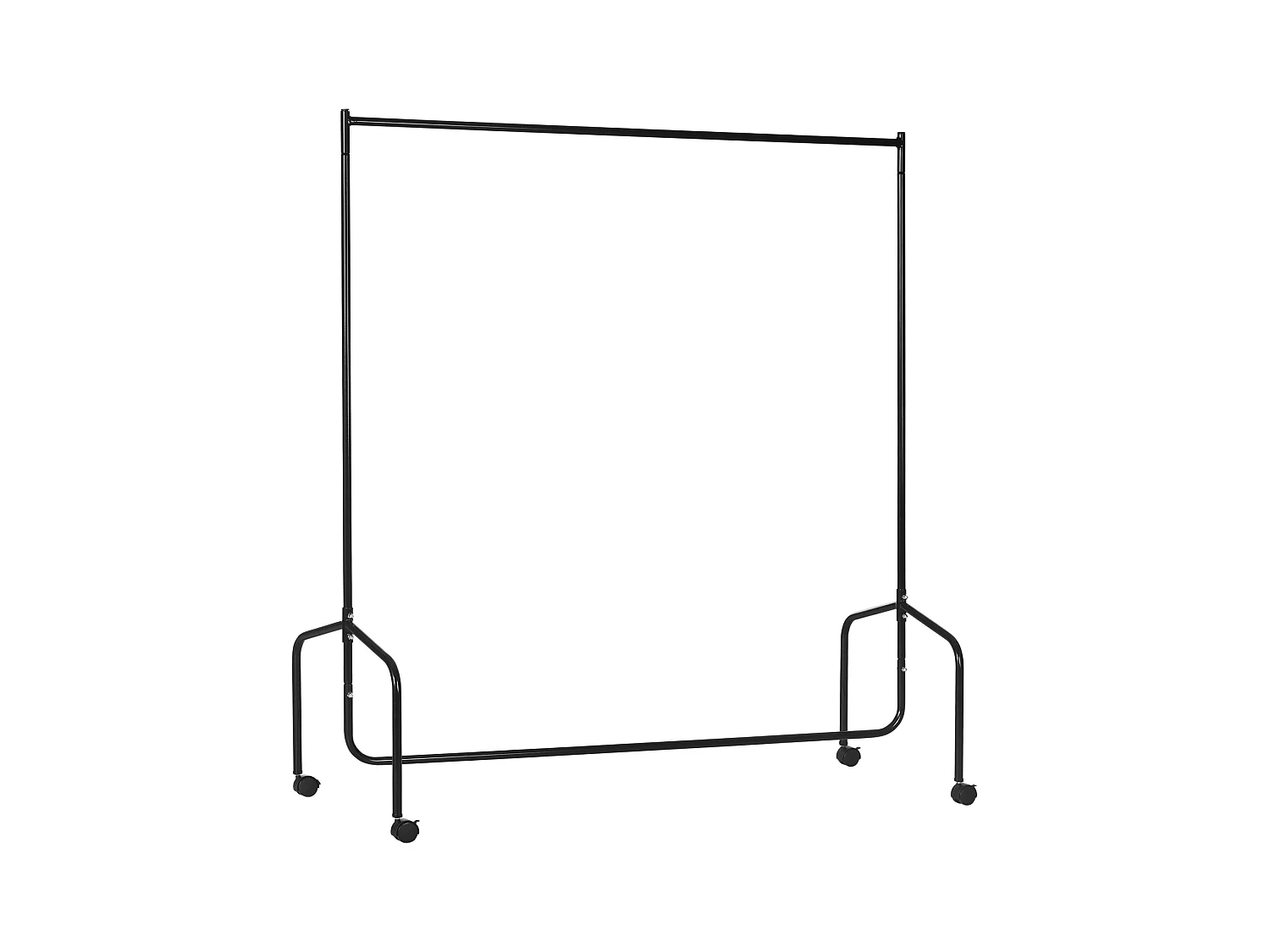 Porte-vêtements avec roulettes, structure métallique robuste, noire, facile à monter (150x60x170 cm)