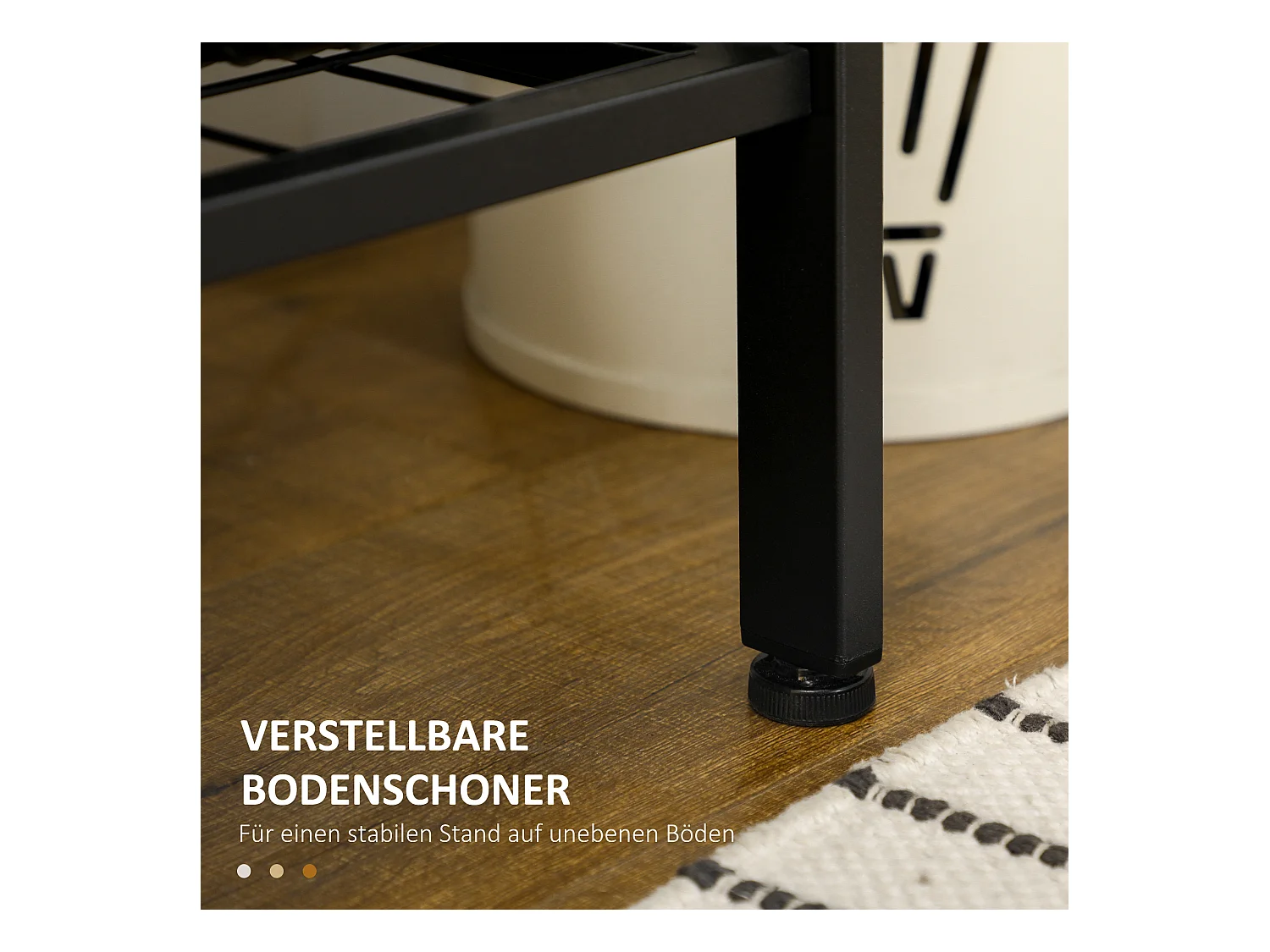 Kapstok met bankje en 9 haken, metaal en hout, industrieel design, walnootkleur (100x40x185 cm)