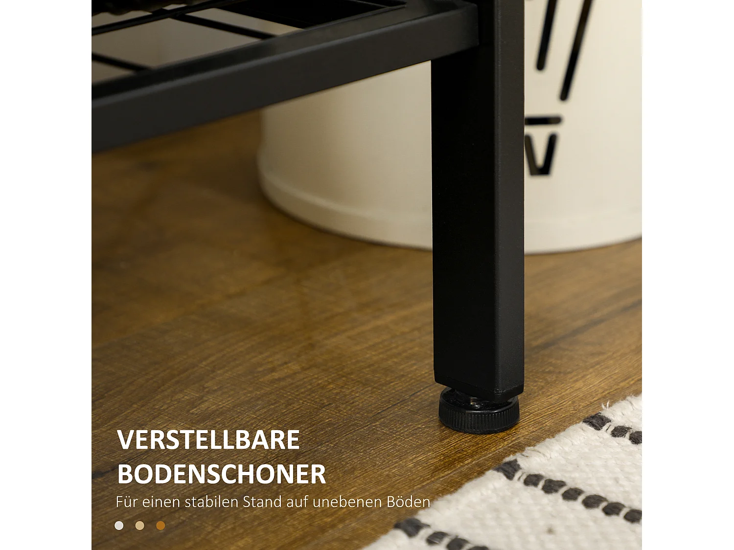 Porte-manteau avec banc et 9 crochets, métal et bois, design industriel, couleur noyer (100x40x185 cm)