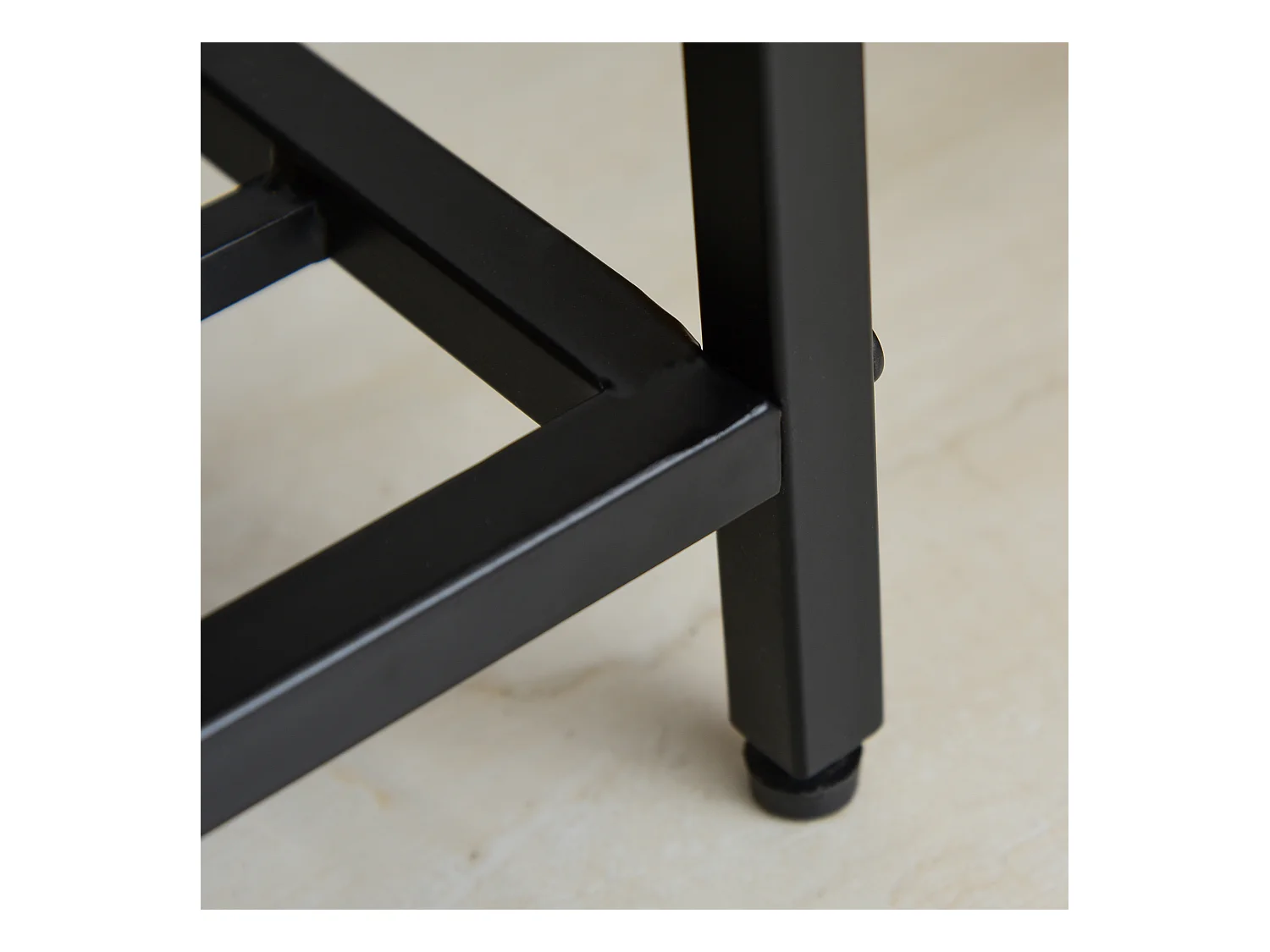 2-in-1 garderobeset met bank en wandkapstok, 6 haken, natuurlijk melamine hout en zwart metaal (75x30x45cm)