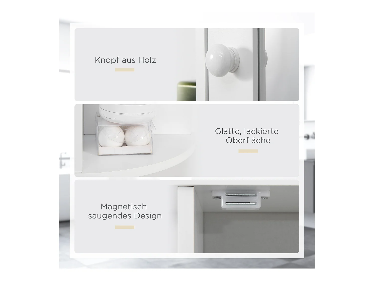 Armoire murale avec miroir, 8 compartiments, MDF, blanc, design épuré (66x17x63cm)