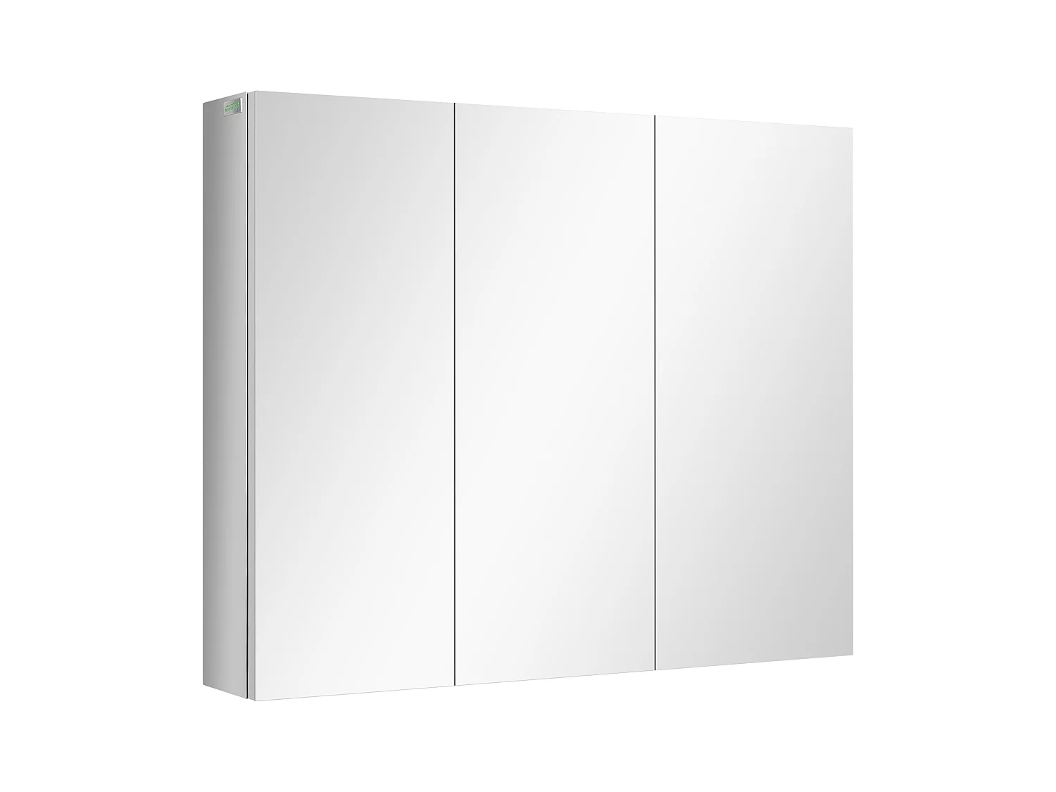 Meuble de salle de bain avec miroir, Étagères en inox, 3 portes vitrées, Argent (70x12x55 cm)