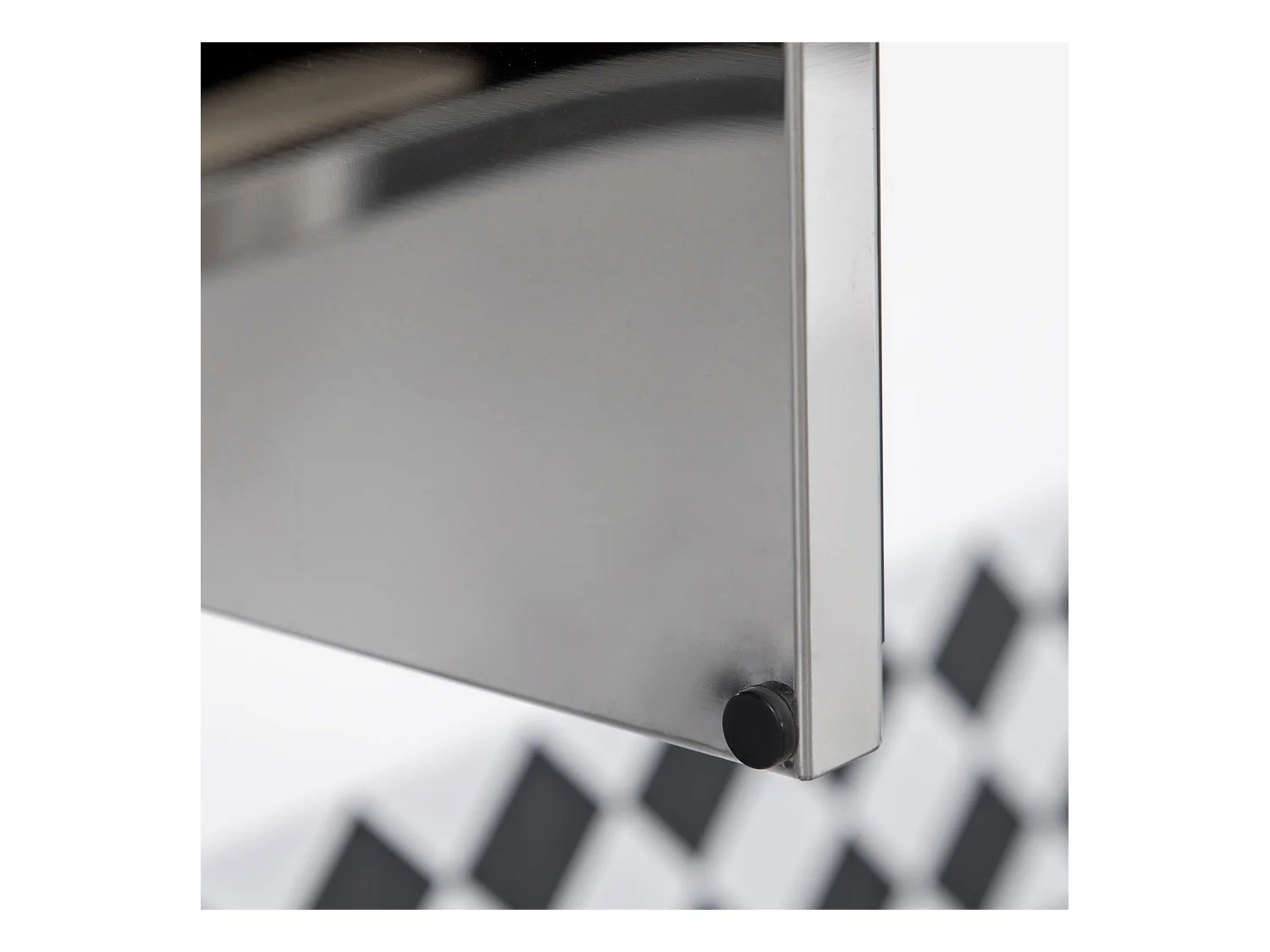 Meuble de salle de bain avec miroir, Étagères en inox, 3 portes vitrées, Argent (70x12x55 cm)