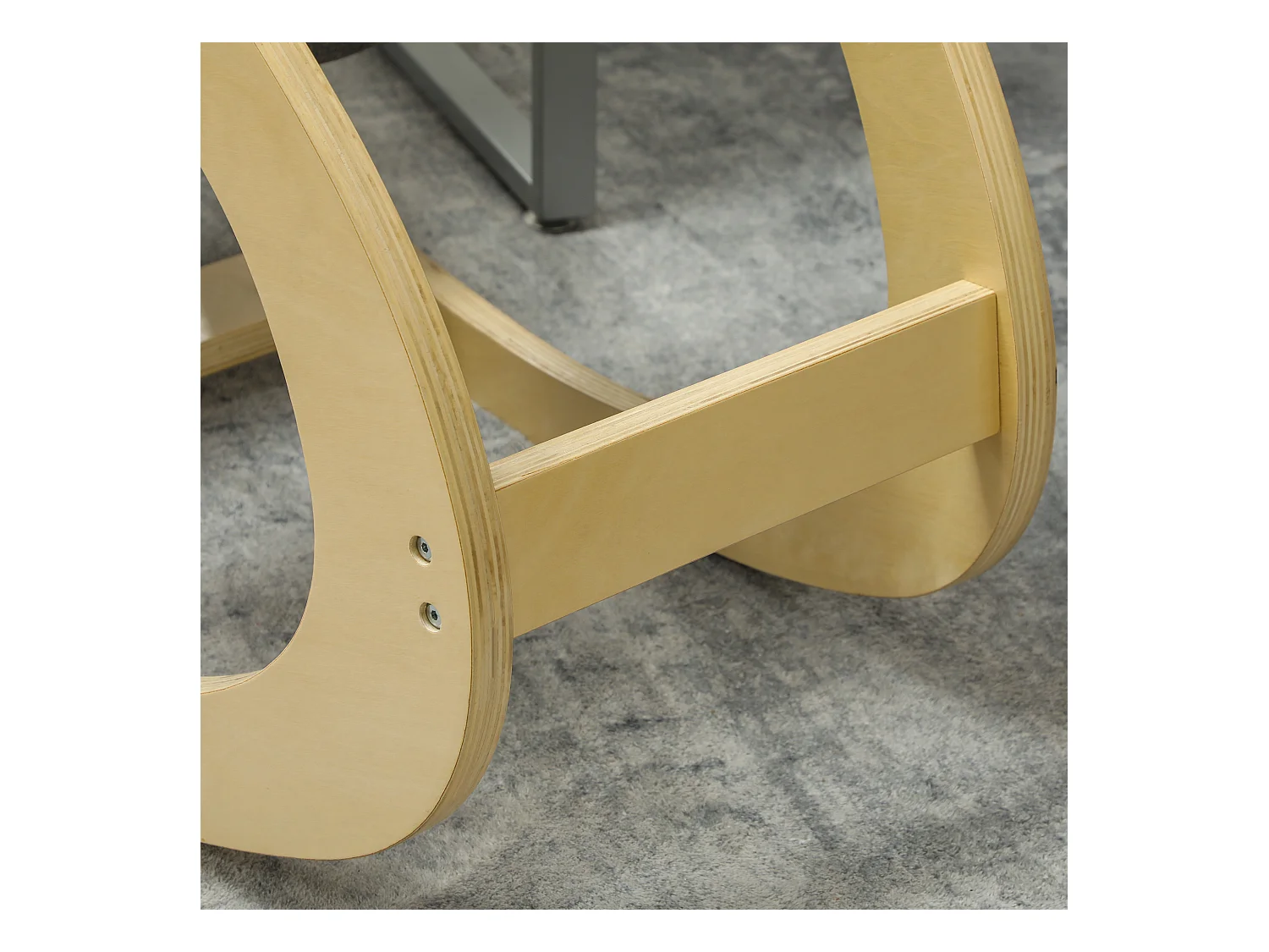 Siège ergonomique à genoux, avec fonction basculante, bois, gris (54.5x85x54 cm)