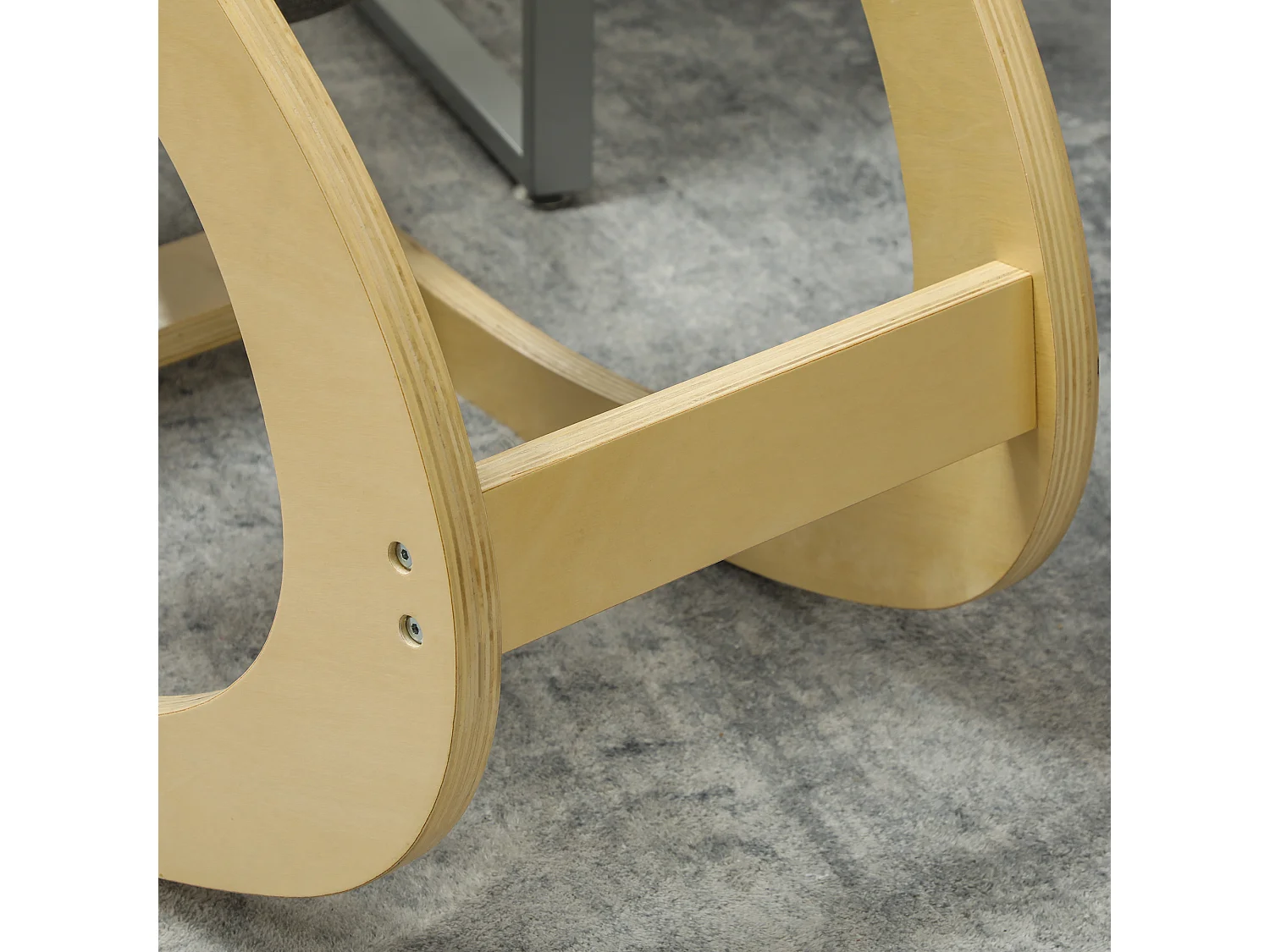 Siège ergonomique à genoux, avec fonction basculante, bois, gris (54.5x85x54 cm)