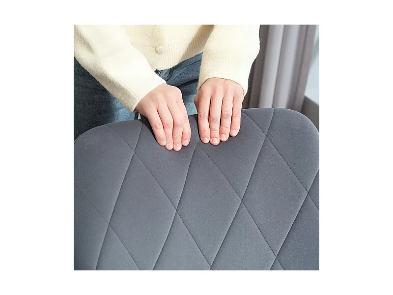 Eetkamerstoel met armleuningen, fluweel, stalen frame, retro design, grijs (60,5x58x79cm)