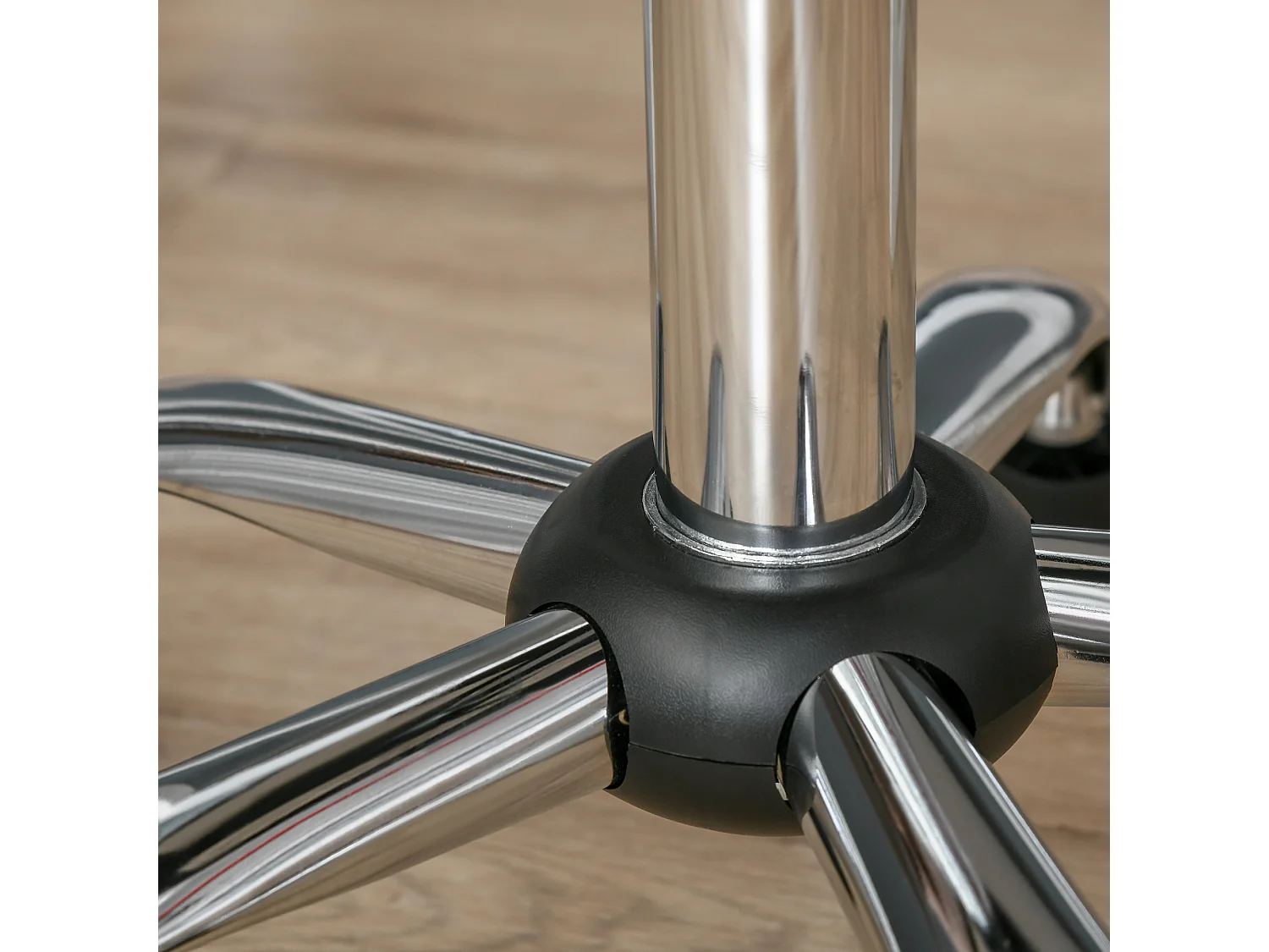 Tabouret de salon avec roulettes, réglable en hauteur, velours, base chromée, gris (35x35x49-61 cm)