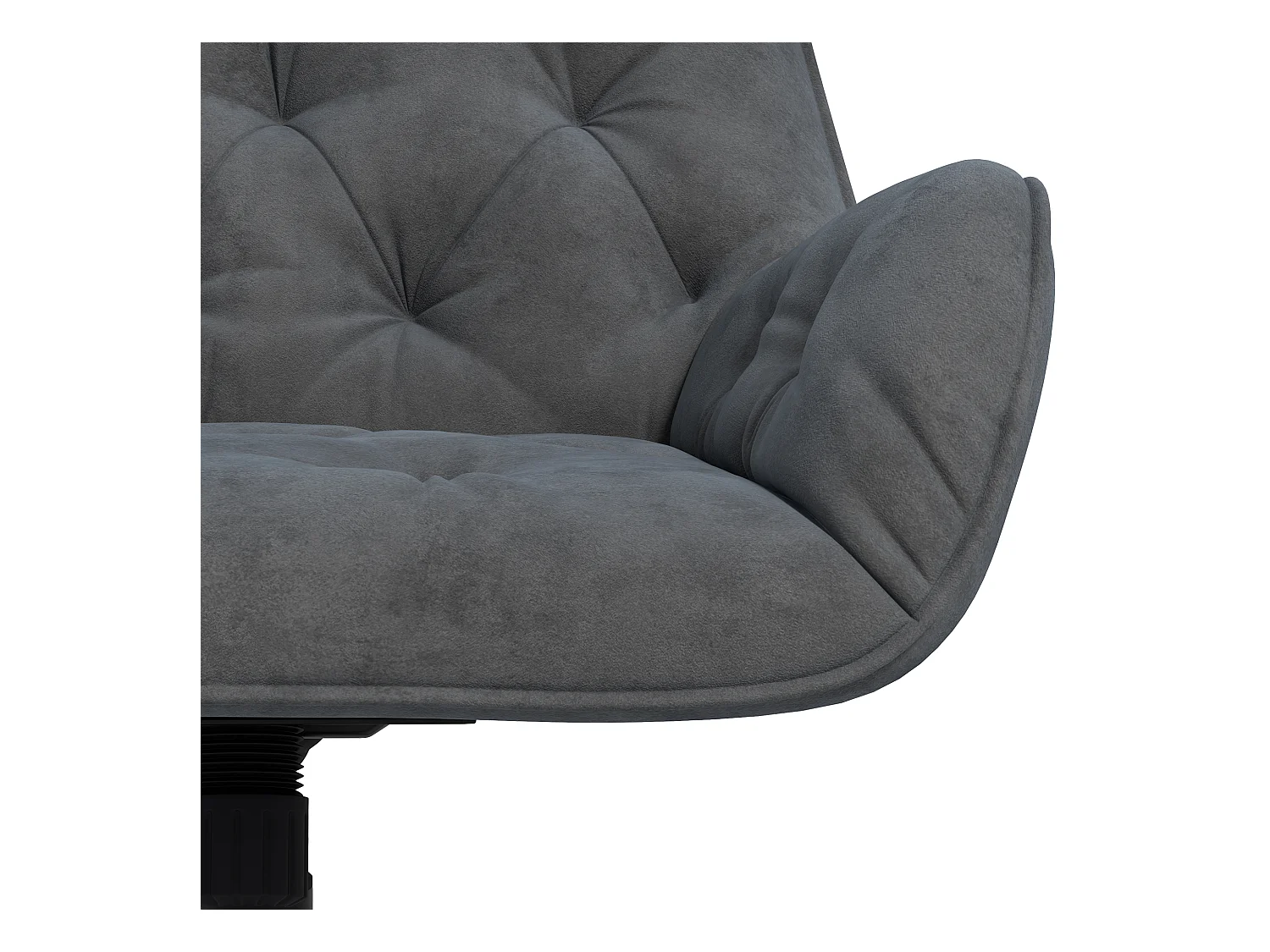 Ergonomische draaistoel, fluwelen stof, grijs, in hoogte verstelbaar (60x61x91 cm)