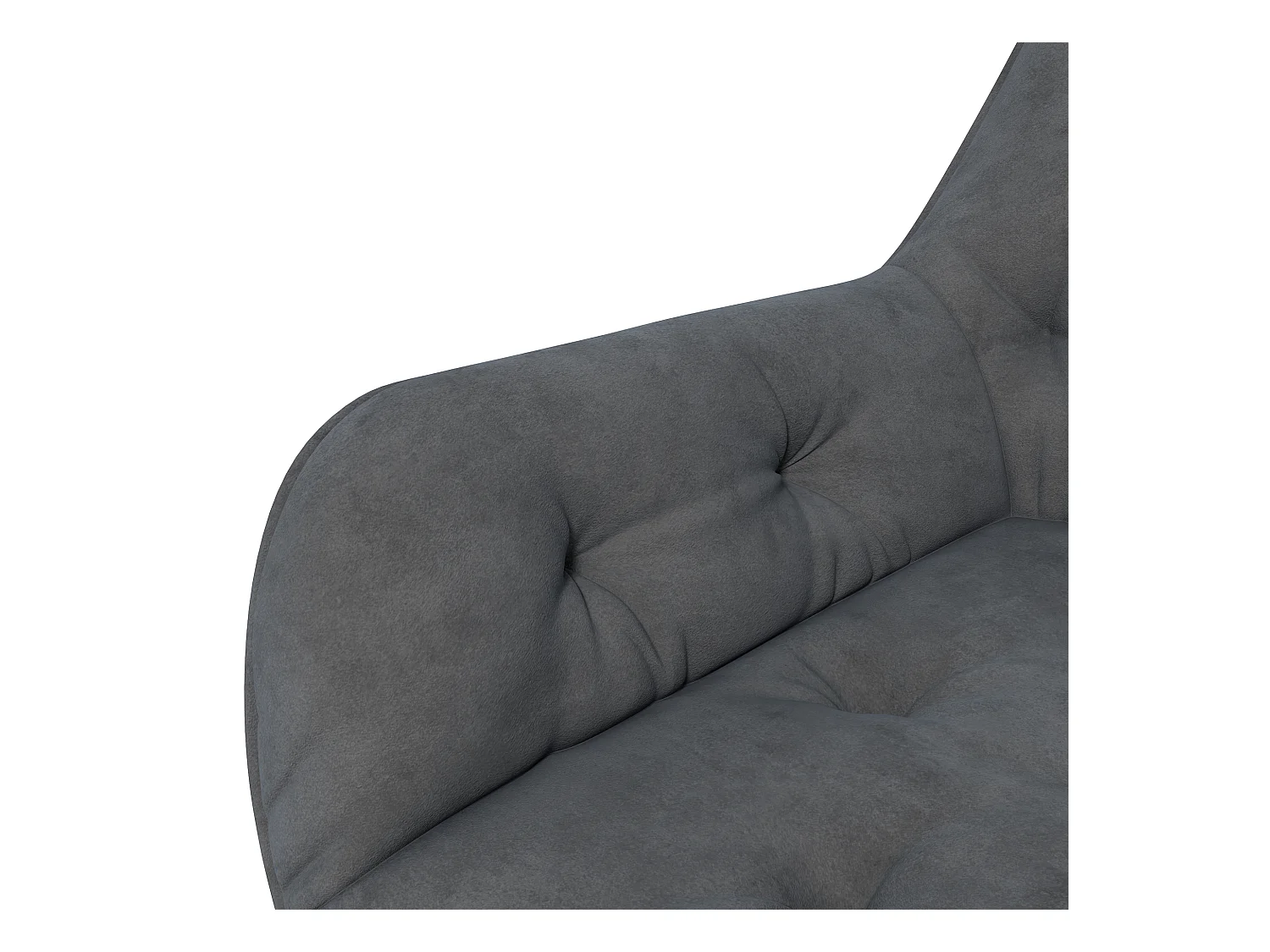 Ergonomische draaistoel, fluwelen stof, grijs, in hoogte verstelbaar (60x61x91 cm)