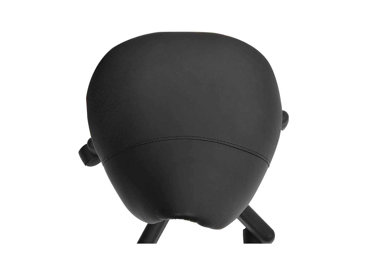 Tabouret roulant réglable, pivotant, en similicuir noir, avec roues (35x38x55 cm)