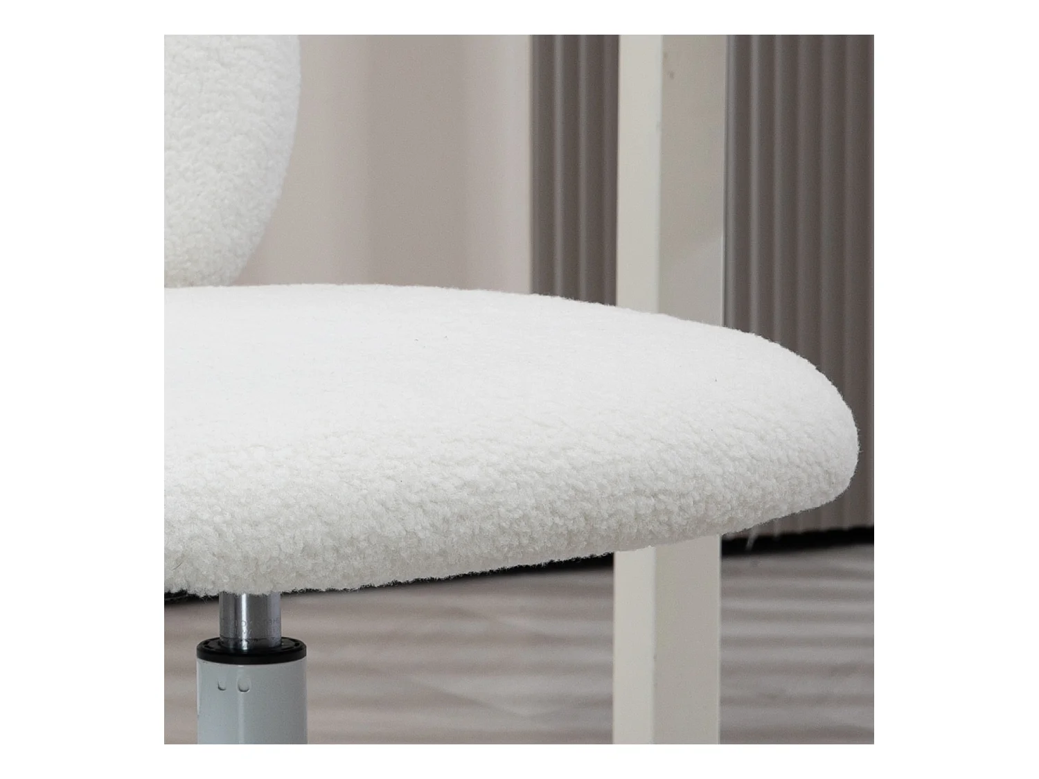 Chaise de bureau pour enfant, ajustable, sans accoudoirs, métal, blanc (50x56x80-90 cm)