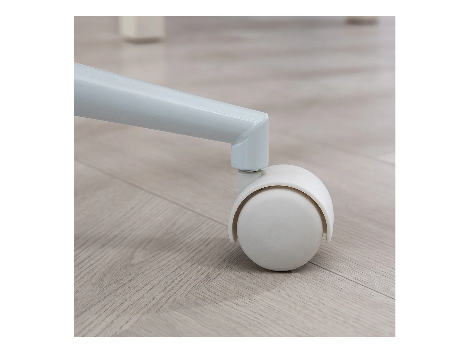 Chaise de bureau pour enfant, ajustable, sans accoudoirs, métal, blanc (50x56x80-90 cm)