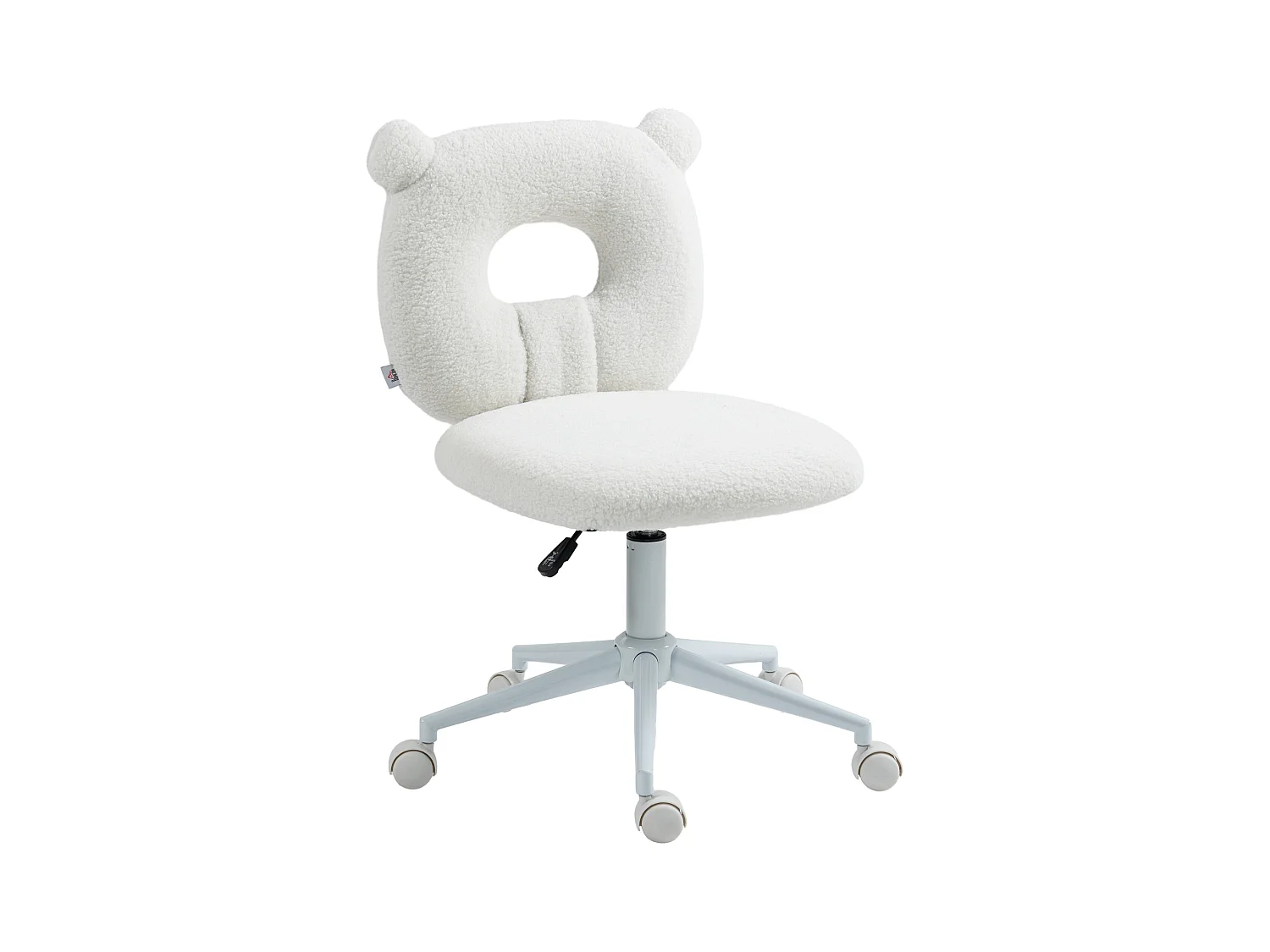 Chaise de bureau pour enfant, ajustable, sans accoudoirs, métal, blanc (50x56x80-90 cm)