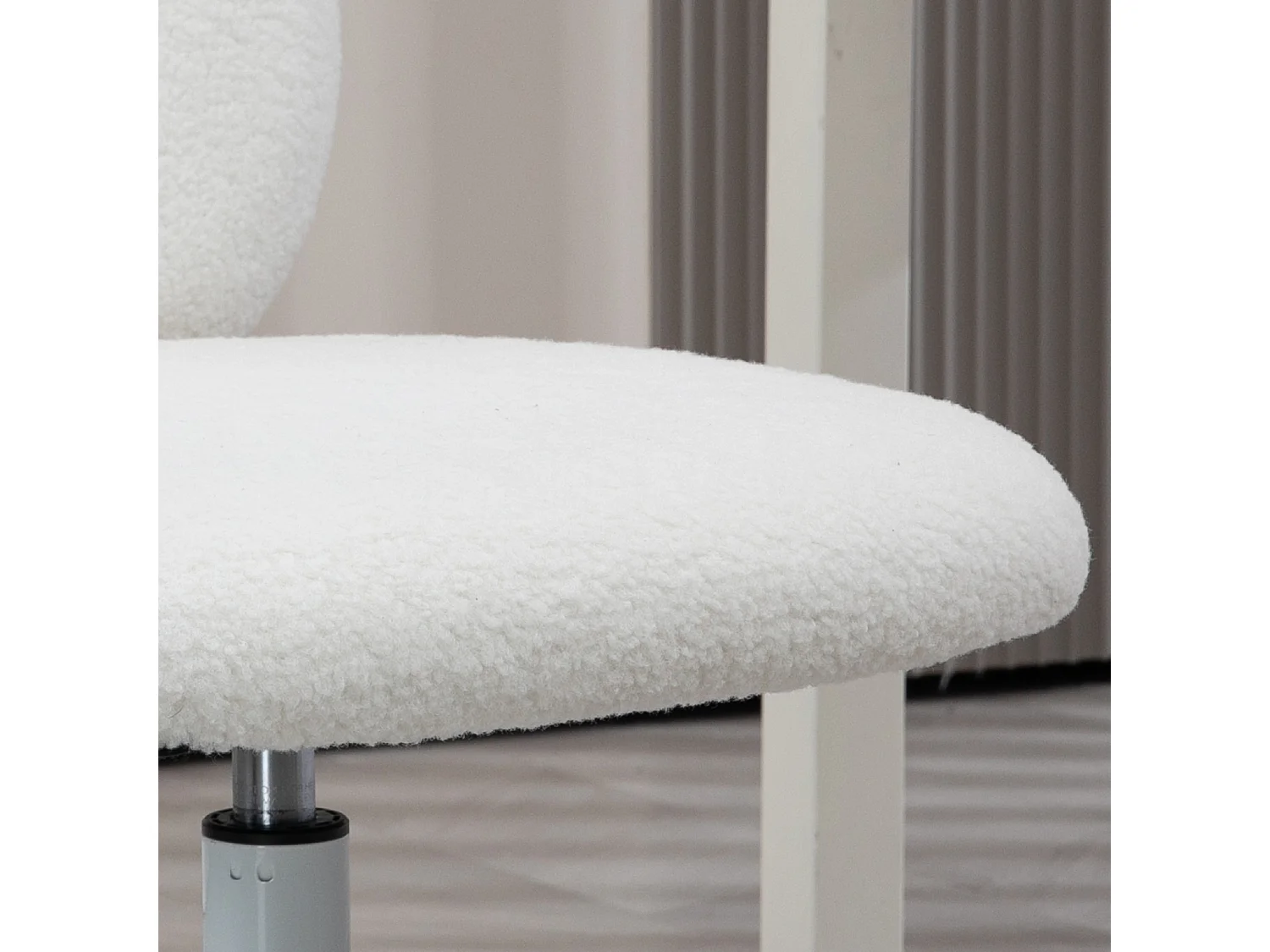 Chaise de bureau pour enfant, ajustable, sans accoudoirs, métal, blanc (50x56x80-90 cm)