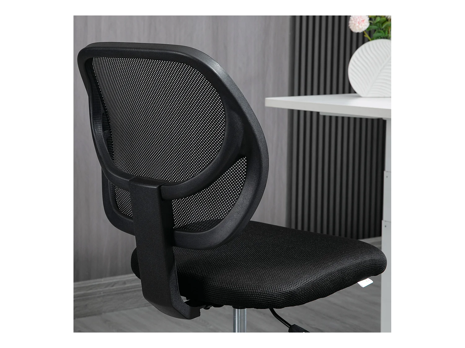 Ergonomische sta-stoel, in hoogte verstelbaar, met voetenbank, zwart, (59x61x93-113 cm) ###