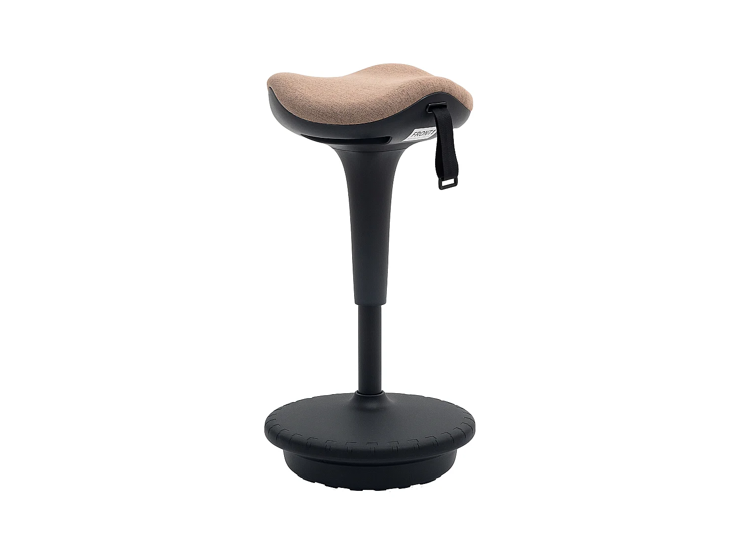 Tabouret de bureau ergonomique, hauteur réglable 68.5-83.5cm, tissu polyester, brun (34x34x68.5-83.5cm)
