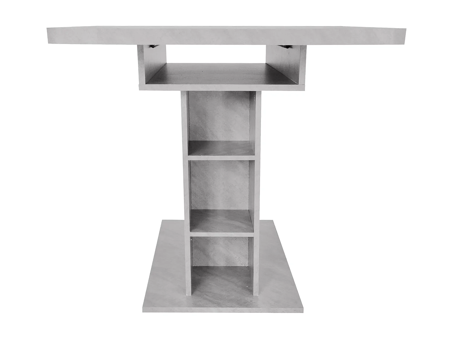 Table à manger extensible, avec rangement, design moderne, bois aggloméré, béton, (L93xP59.5xH9 cm)