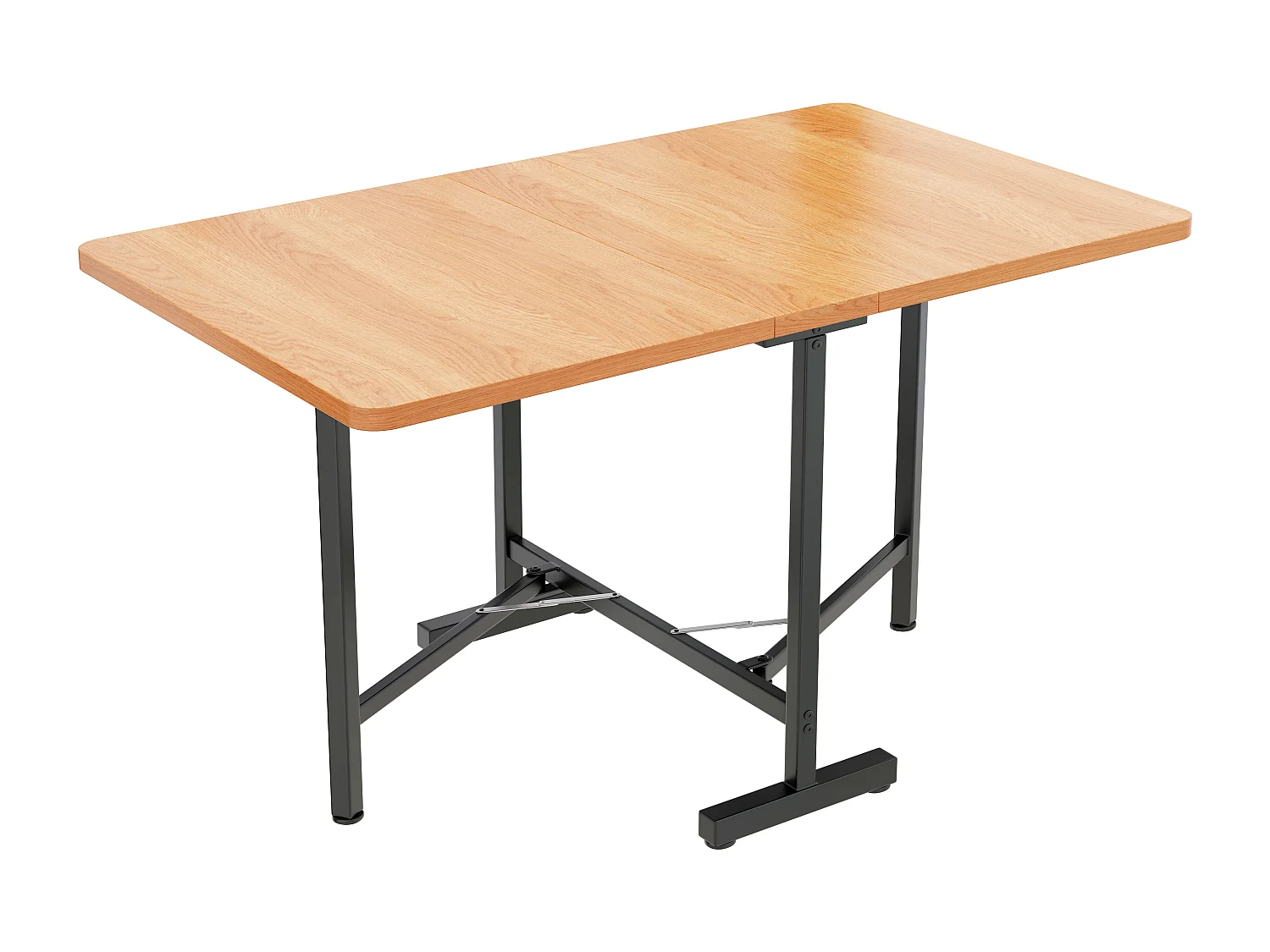 Table à manger moderne extensible, design minimaliste, MDF, chêne blanc américain, 120x80 cm (Longueur 120 x Largeur 80 x Hauteur 75 cm)