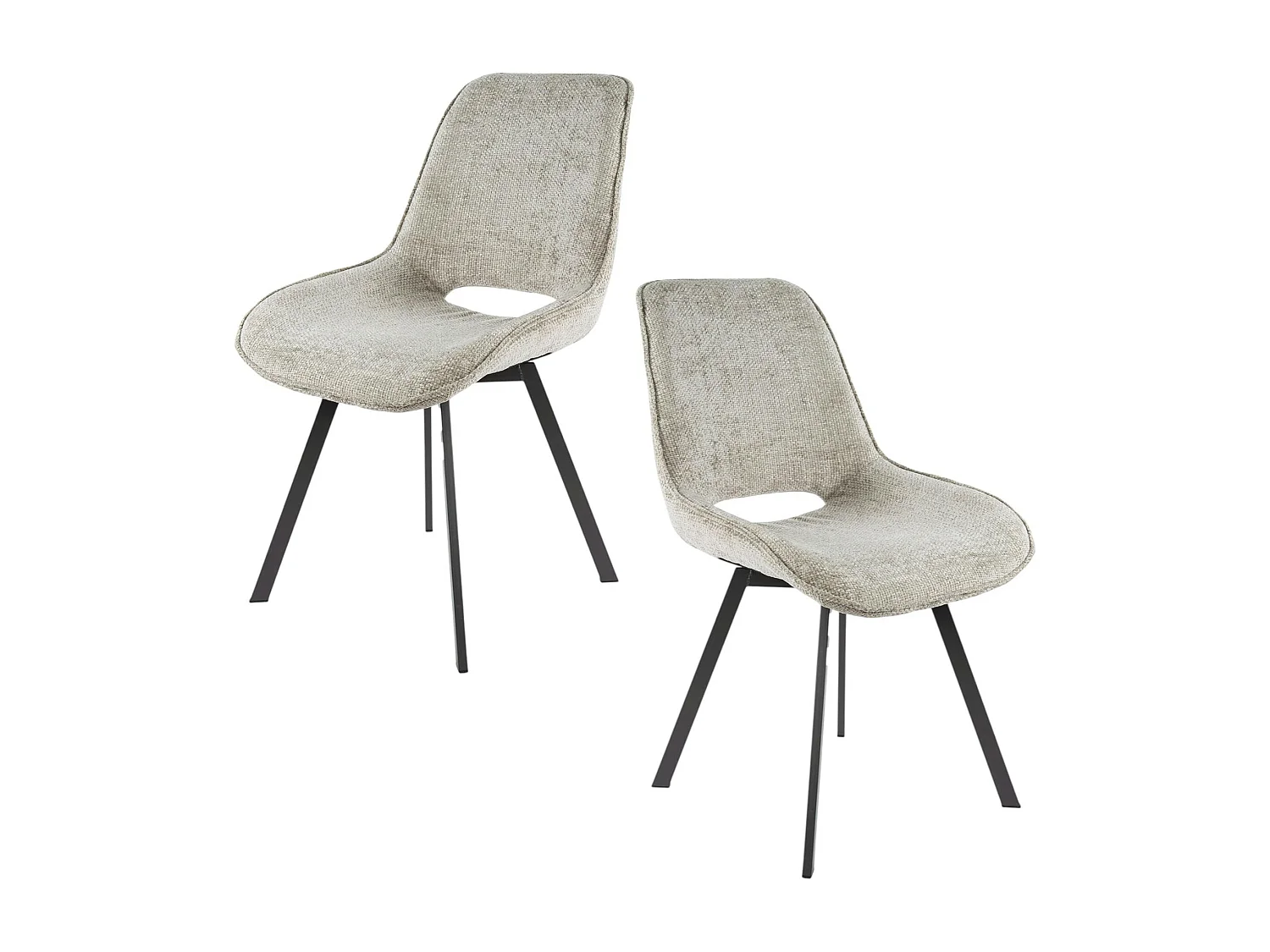 Chaise pivotante confort – beige, dos ajouré (lot de 2) ASCOLI