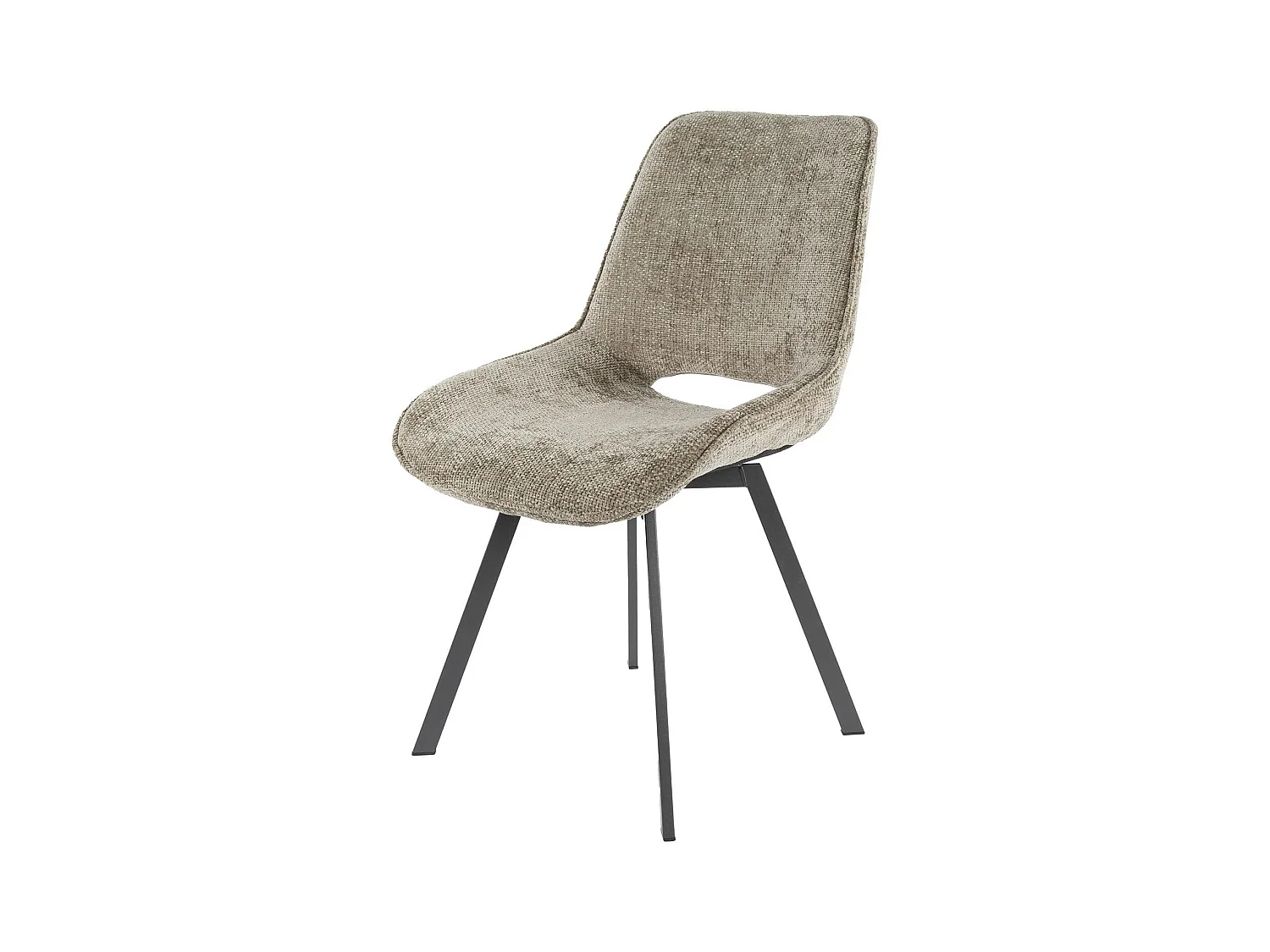 Chaise pivotante confort – grège, dos ajouré (lot de 2) ASCOLI