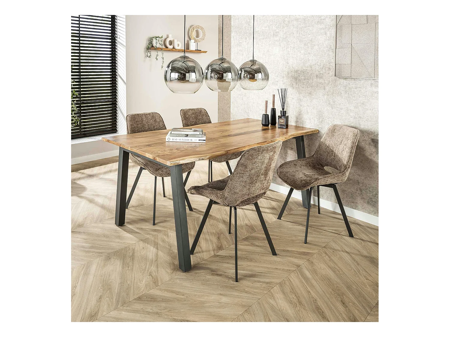 Chaise pivotante confort – grège, dos ajouré (lot de 2) ASCOLI