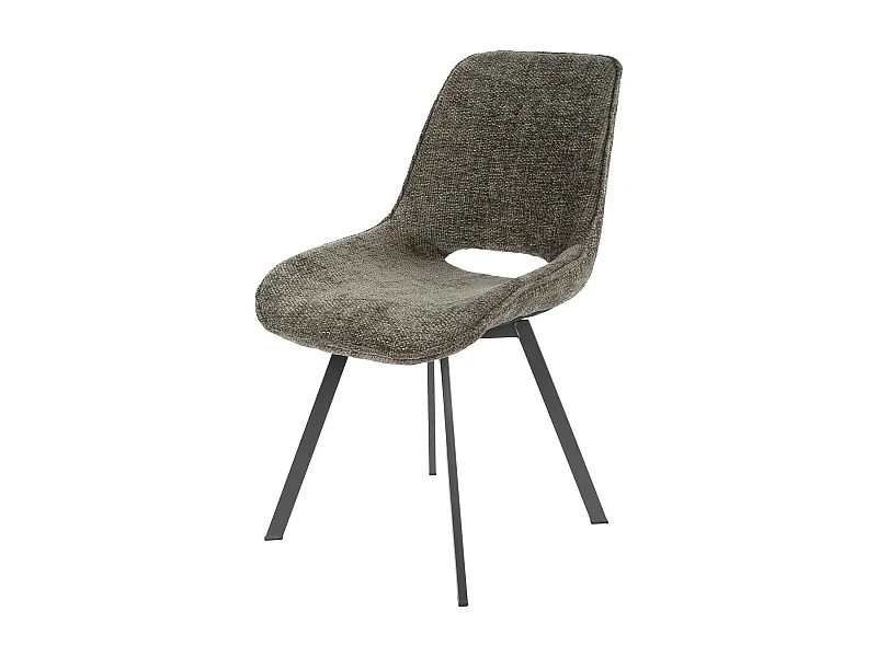 Chaise pivotante confort – taupe, dos ajouré (lot de 2) ASCOLI