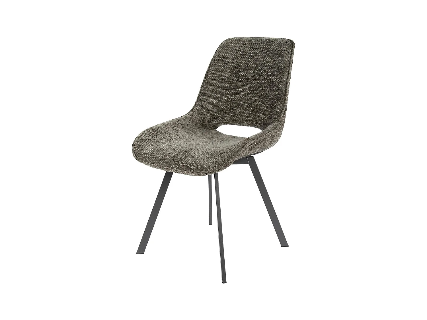 Chaise pivotante confort – taupe, dos ajouré (lot de 2) ASCOLI