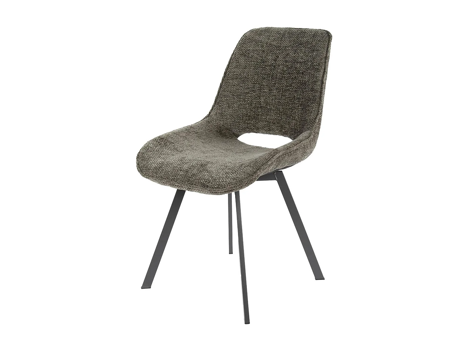 Chaise pivotante confort – taupe, dos ajouré (lot de 2) ASCOLI