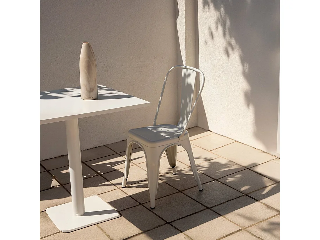 Chaise d'extérieur en métal beige 46x85 cm-Hjorts