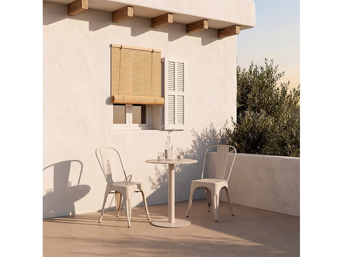 Chaise d'extérieur en métal beige 46x85 cm-Hjorts