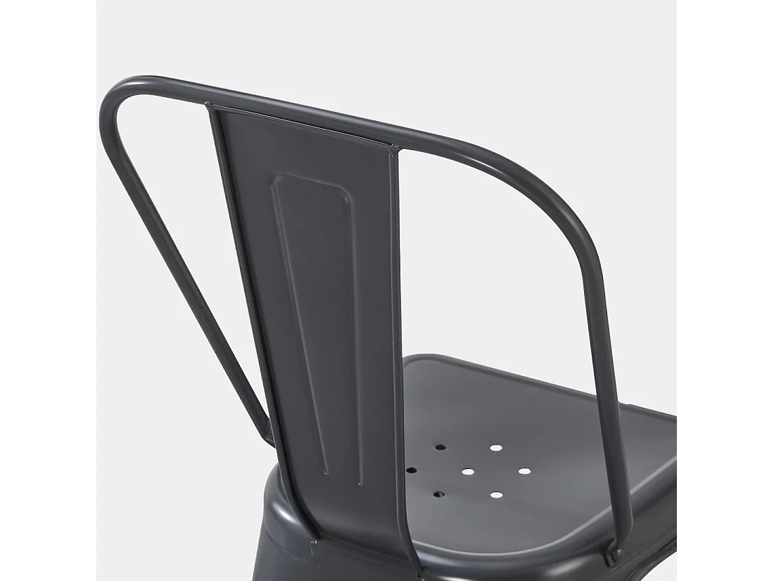 Chaise d'extérieur en métal gris anthracite 46x85 cm-Hjorts