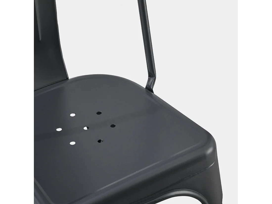 Chaise d'extérieur en métal gris anthracite 46x85 cm-Hjorts