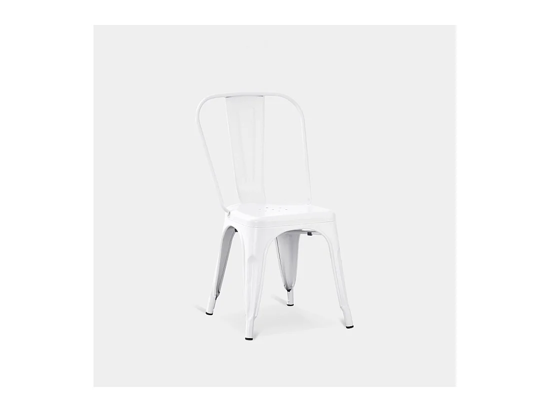 Chaise d'extérieur en métal blanc 46x85 cm-Hjorts