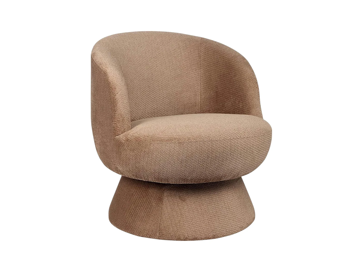 Fauteuil camel pivotant - tissu chenille, style rétro IENA