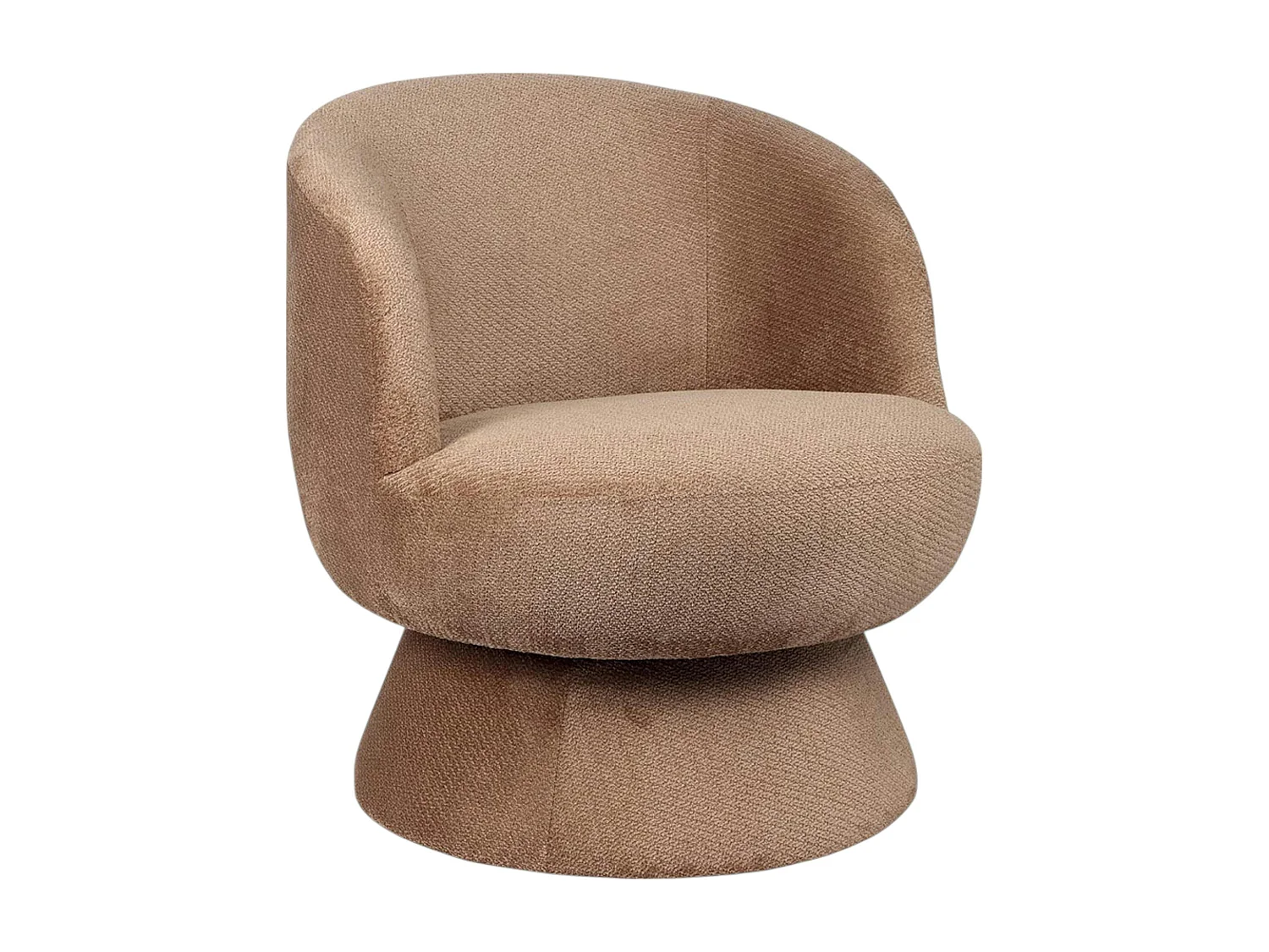 Fauteuil camel pivotant - tissu chenille, style rétro IENA